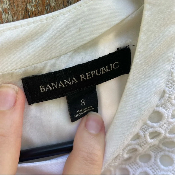 Banana Republic Women’s White Circle Pattern Sheath Pencil Dress Size 8 - Picture 14 of 17